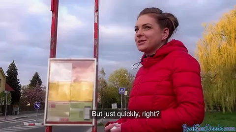 Public pickup for this blonde euro slut gets fucked for cash