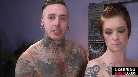 Bisexual threesome couple do doggy and blowjob in video