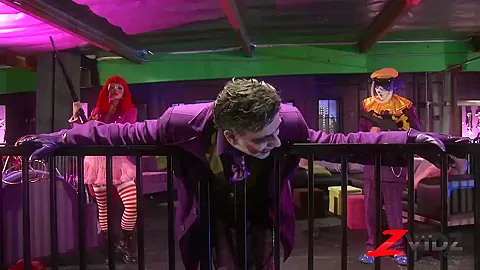The Jokester And Batfuck Lead A Wild Orgy With Batchick And Hoards Of Sluts