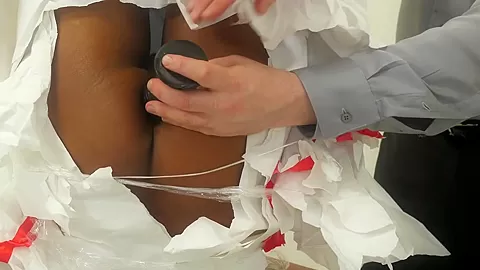Black bdsm slut gets ass toyed