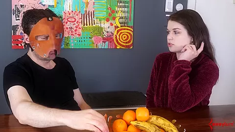 Fetish babe chatting behind the scenes