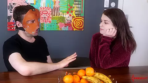 Fetish babe chatting behind the scenes