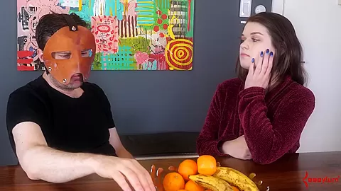 Fetish babe chatting behind the scenes