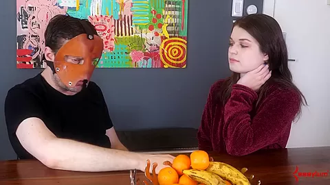 Fetish babe chatting behind the scenes