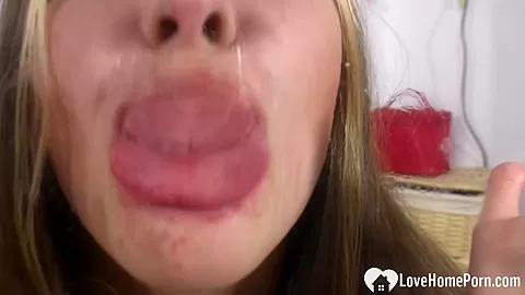Having fun with glass and some lipstick