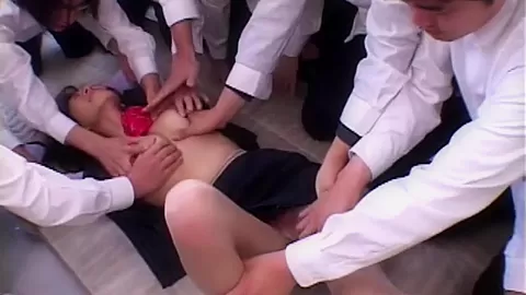 Japanese Teacher degraded and Cum covered by her students 18+ in Class