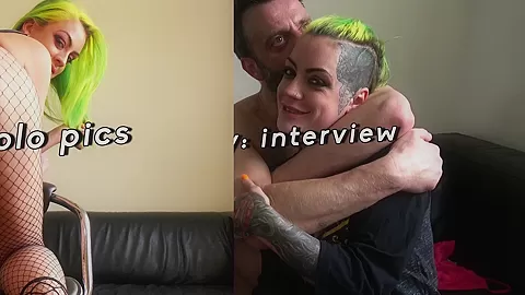 Tattooed slut with green hair gets her sweet ass slammed