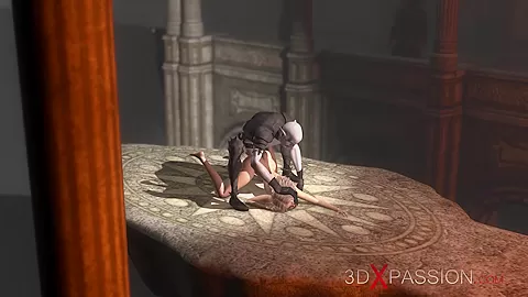 Sacrifice. Zepar the Duke of Hell plays with a hot blonde in the castle