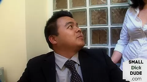 CFNM femdom secretaries humiliate small asian penis