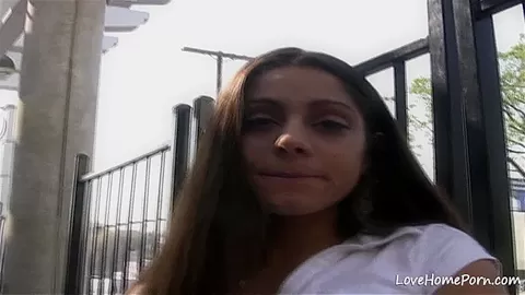 Sexy teen 18+ chick sucking dick before riding too