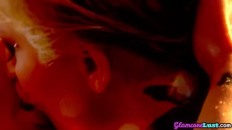 Busty glamour lesbian pussylicked by girlfriend in shower