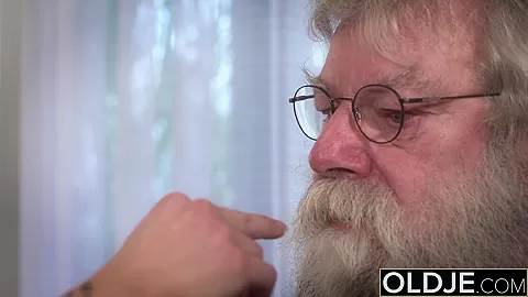 Old Young Porn Sexy teen 18+ Fucked by old man on the couch