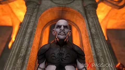 A sexy woman gets fucked hard by a demon Zepar on the altar of sacrifice