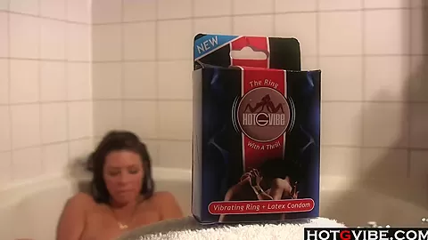 In the bathtub with a hot brunette masturbating