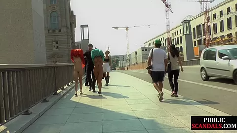 Public slut getting humiliated before bdsm gangbang