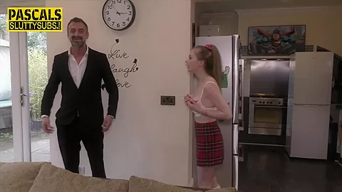Throated teen 18+ sub dped in fetish threesome
