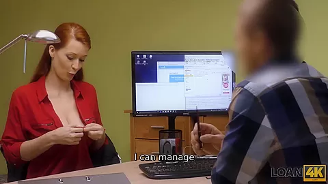 LOAN4K. Alluring redhead wants a vet clinic and knows how to get it