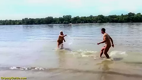 stepson loves bbw on public beach