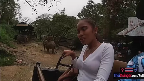 Elephant riding in Thailand with teen 18+ couple who had sex afterwards
