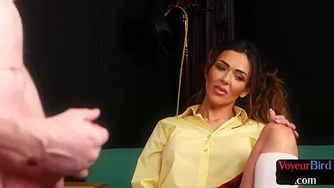 teases pussy for wanking sub