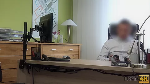 LOAN4K. Curvy chick got off while asking for a loan for her business