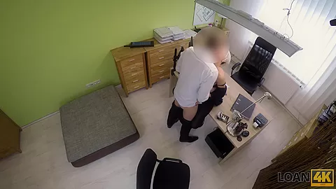 LOAN4K. Curvy chick got off while asking for a loan for her business