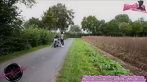 german biker bitch get creampie in bike