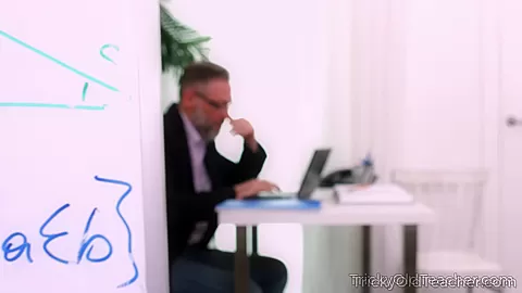 Nasty student 18+ pays a tricky teacher a sex visit