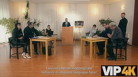 VIP4K. Contempt and Cock in Court