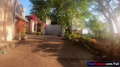 Big ass Thai amateur girlfriend horny sex after being on a beach