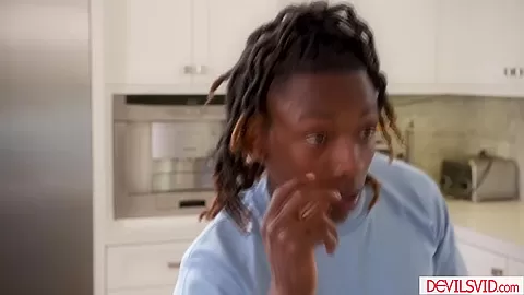 Black stepson impregnating his big tits white stepmom