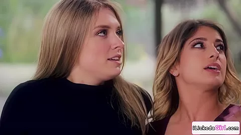 Blonde officer having threesome with horny lesbian couple