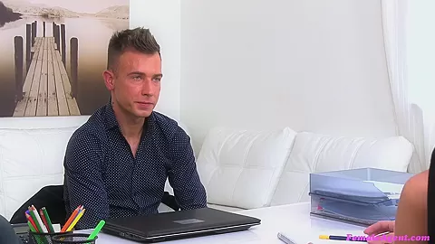 Agent Rides Studs Cock to Orgasm - FemaleAgent