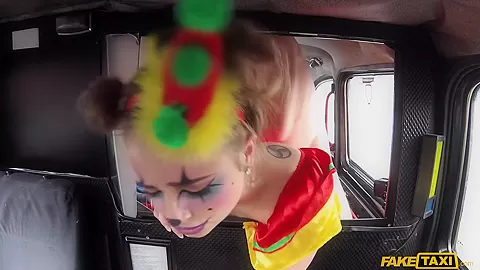 Driver Fucks Cute Valentine Clown - FakeTaxi