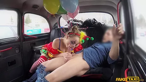 Driver Fucks Cute Valentine Clown - FakeTaxi