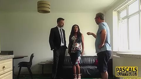 Mature sub gets throated and pounded