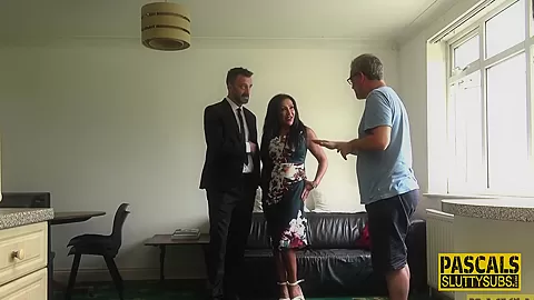 Mature sub gets throated and pounded