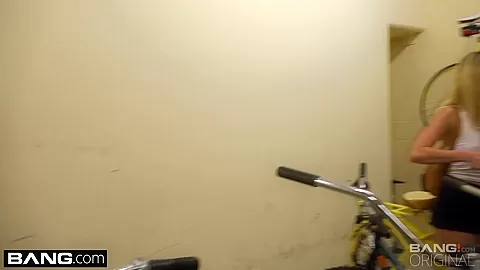teen 18+ sucks cock in public bike locker