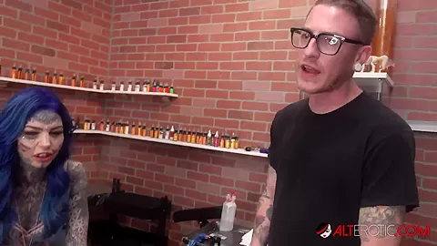 Amber Luke Gets Fucked After Getting a Butthole Tattoo - AltErotic