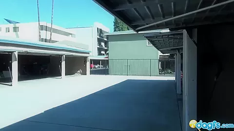 Black gf public parking lot flashing and pussy poking
