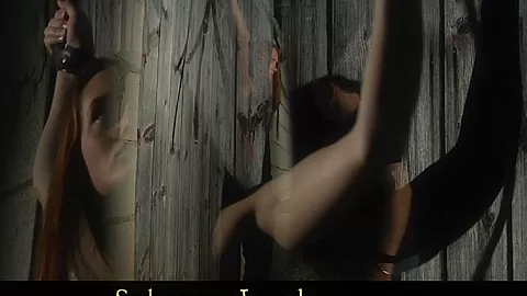 Denisa tied up and fucked hard in the barn