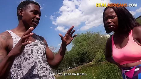 Busty Black Girl Gets Facial from Gym Instructor
