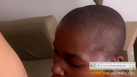 Banging a bald black chick on fake casting