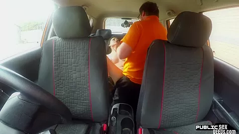 Asian babe publicly fucked by driving instructor