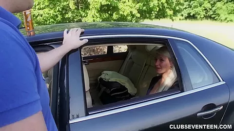 Hot blonde teen 18+ gives BJ for a ride home