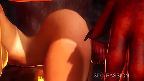 Devil plays with a super hot girl in hell