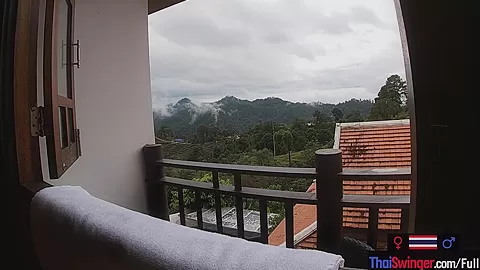 Amateur teen 18+ couple travels and fuck somewhere in the mountains of Thailand