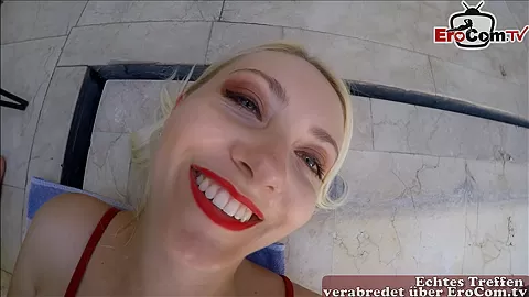 german petite blonde teen 18+ at pov fuck in holiday
