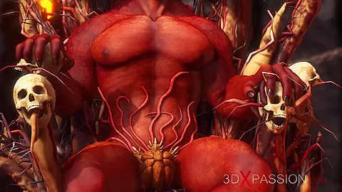 Inferno. Hot sex in hell. Devil fucks hard a young sexy slave