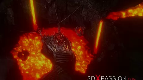 Inferno. Hot sex in hell. Devil fucks hard a young sexy slave